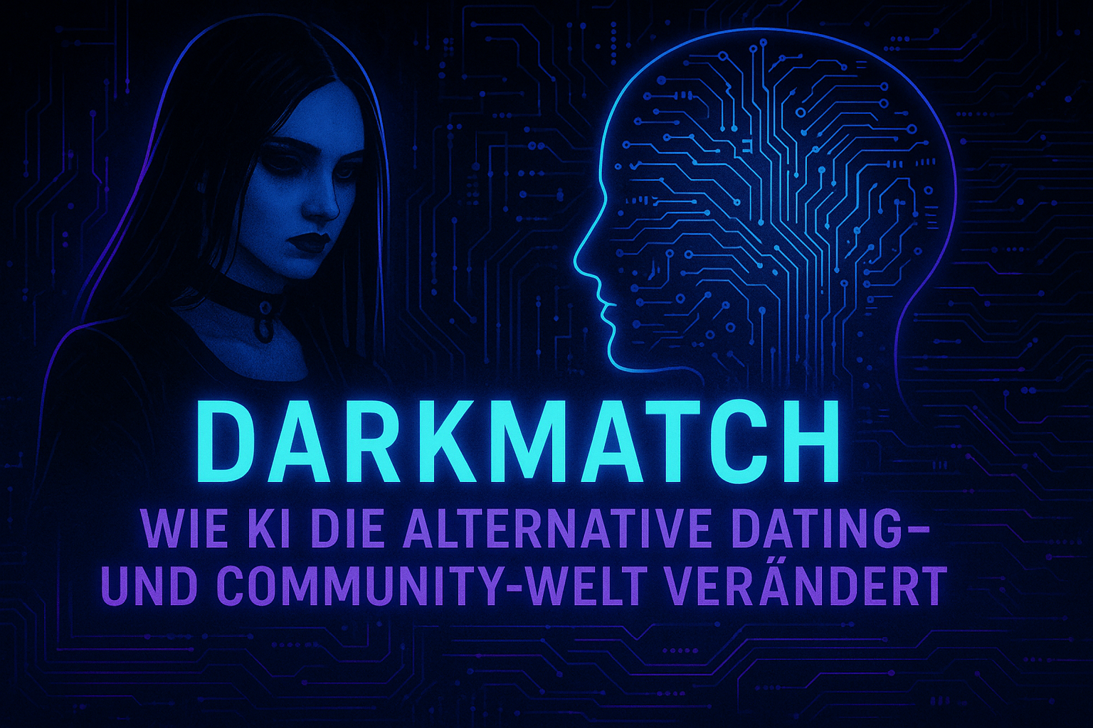 KI Webdesign und Webentwicklung mit KI für Alternative Dating App - Gothic Dating Deutschland Plattform mit modernem Design